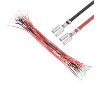 sourcing map 20Pcs Double Head Female Spade Crimp Terminal with Insulating Sleeve 2.8mm, Female Spade Quick Connector Assortment Kit with 30cm Wires, Flame Retardant Cover