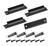 sourcing map 20Pcs Drawer Pulls, 3.54" Aluminum Alloy Kitchen Cabinet Handles Window Sash Lift Handles with Screws Adhesive for Sliding Window Dressers Cupboards Closet, Black