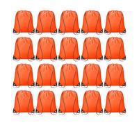 sourcing map 20pcs Drawstring Bags Draw String Backpack Bulk Polyester Sport Draw String Bag Gym Sack Cinch Tote String Backpack for Gym Party Sport Trip Swimming Beach, Orange