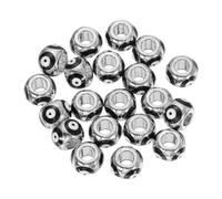 sourcing map 20Pcs Enamel Evil Eye Beads, 10x7mm Evil Eye Spacer Beads Silver Plated Loose Large Hole Charm for Bracelets Necklace Jewelry Craft Making, Black