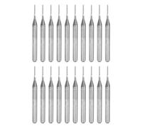 sourcing map 20pcs End Mill Bits 0.8mm Solid Carbide CNC Router Bits Engraving Cutter Tools for PCB Circuit Board Milling Machine Wood Carving, 1/8" Straight Shank