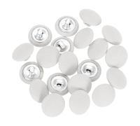 sourcing map 20Pcs Fabric Cloth Covered Button, 13mm 20L Metal Shank Round Sewing Buttons Fabric Covered Button for Coat Dress Sweater Hats Crafts Making, White