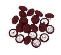 sourcing map 20Pcs Fabric Cloth Covered Button, 13mm 20L Metal Shank Round Sewing Buttons Fabric Covered Button for Coat Dress Sweater Hats Crafts Making, Wine Red
