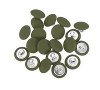 sourcing map 20Pcs Fabric Cloth Covered Button, 13mm 20L Metal Shank Round Sewing Buttons Fabric Covered Button for Coat Dress Sweater Hats Crafts Making, Army Green