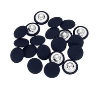 sourcing map 20Pcs Fabric Cloth Covered Button, 15mm 24L Metal Shank Round Sewing Buttons Fabric Covered Button for Coat Dress Sweater Hats Crafts Making, Navy Blue