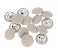 sourcing map 20Pcs Fabric Cloth Covered Button, 15mm 24L Metal Shank Round Sewing Buttons Fabric Covered Button for Coat Dress Sweater Hats Crafts Making, Khaki