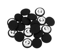 sourcing map 20Pcs Fabric Cloth Covered Button, 18mm 28L Metal Shank Round Sewing Buttons Fabric Covered Button for Coat Dress Sweater Hats Crafts Making, Black