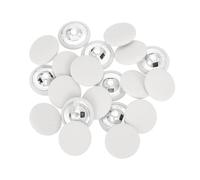 sourcing map 20Pcs Fabric Cloth Covered Button, 20mm 32L Metal Shank Round Sewing Buttons Fabric Covered Button for Coat Dress Sweater Hats Crafts Making, White