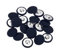 sourcing map 20Pcs Fabric Cloth Covered Button, 21mm 34L Metal Shank Round Sewing Buttons Fabric Covered Button for Coat Dress Sweater Hats Crafts Making, Navy Blue