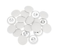 sourcing map 20Pcs Fabric Cloth Covered Button, 21mm 34L Metal Shank Round Sewing Buttons Fabric Covered Button for Coat Dress Sweater Hats Crafts Making, White