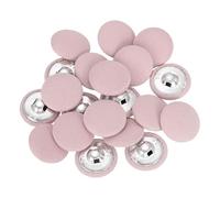 sourcing map 20Pcs Fabric Cloth Covered Button, 23mm 36L Metal Shank Round Sewing Buttons Fabric Covered Button for Coat Dress Sweater Hats Crafts Making, Pink