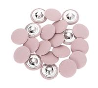 sourcing map 20Pcs Fabric Cloth Covered Button, 25mm 40L Metal Shank Round Sewing Buttons Fabric Covered Button for Coat Dress Sweater Hats Crafts Making, Pink