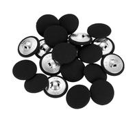 sourcing map 20Pcs Fabric Cloth Covered Button, 25mm 40L Metal Shank Round Sewing Buttons Fabric Covered Button for Coat Dress Sweater Hats Crafts Making, Black