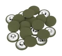 sourcing map 20Pcs Fabric Cloth Covered Button, 30mm 48L Metal Shank Round Sewing Buttons Fabric Covered Button for Coat Dress Sweater Hats Crafts Making, Army Green
