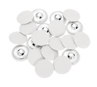 sourcing map 20Pcs Fabric Cloth Covered Button, 30mm 48L Metal Shank Round Sewing Buttons Fabric Covered Button for Coat Dress Sweater Hats Crafts Making, White