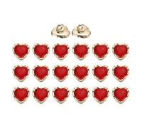 sourcing map 20Pcs Faux Pearl Buttons, 13mm/0.51" Heart-Shaped Sewing Button Embellishments for DIY Crafts Coats Dresses Wedding Decor, Red