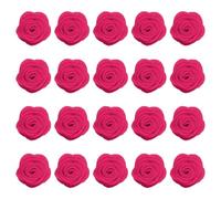sourcing map 20Pcs Felt Fabric Flowers Embellishments, 1.57" Nonwoven Camellia Sewing Appliques Ornament Artificial Flower Heads for DIY Wedding Party Scrapbook Hair Decorations, Rose Red