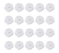 sourcing map 20Pcs Felt Fabric Flowers Embellishments, 1.57" Nonwoven Camellia Sewing Appliques Ornament Artificial Flower Heads for DIY Wedding Party Scrapbook Hair Decorations, White