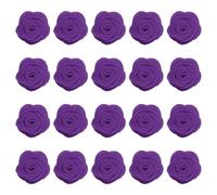 sourcing map 20Pcs Felt Fabric Flowers Embellishments, 1.57" Nonwoven Camellia Sewing Appliques Ornament Artificial Flower Heads for DIY Wedding Party Scrapbook Hair Decorations, Dark Purple