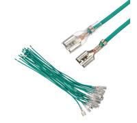 sourcing map 20Pcs Female Spade Crimp Terminal with Insulating Sleeve 6.30mm, Female Spade Quick Connector Assortment Kit with 20cm Wires, Flame Retardant Cover, Green