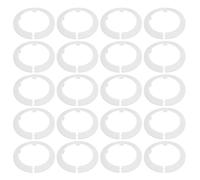 sourcing map 20pcs Flange Pipe Cover Decoration 3.54" (90mm) Plastic Clip-on Wall Hole Cover Under Sink Pipe Radiator Escutcheon Collar for Bathroom Kitchen Toilet, White