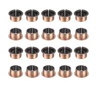 sourcing map 20Pcs Flanged Sleeve Bearings, 22mm Bore x 25mm OD x 15mm Length x 32mm, Sintered Bronze Wrapped Oilless Bushings