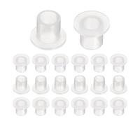 sourcing map 20pcs Flanged Sleeve Bearings Plastic Bushings ID 8mm x OD 10.6mm x Length 12mm Nylon Bushings, White