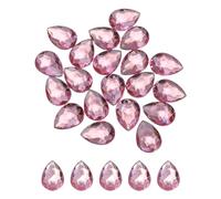 sourcing map 20PCS Flat Back Acrylic Teardrop Gems 18x25mm Artificial Rhinestones for DIY Crafts Bead Wedding Party Face Painting Jewelry Making Light Pink