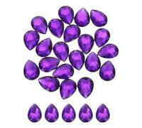 sourcing map 20PCS Flat Back Acrylic Teardrop Gems 18x25mm Artificial Rhinestones for DIY Crafts Bead Wedding Party Face Painting Jewelry Making Deep Purple