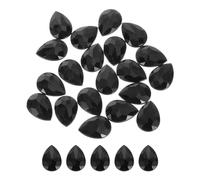 sourcing map 20PCS Flat Back Acrylic Teardrop Gems 18x25mm Artificial Rhinestones for DIY Crafts Bead Wedding Party Face Painting Jewelry Making Black
