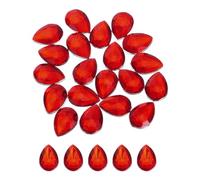 sourcing map 20PCS Flat Back Acrylic Teardrop Gems 18x25mm Artificial Rhinestones for DIY Crafts Bead Wedding Party Face Painting Jewelry Making Deep Red