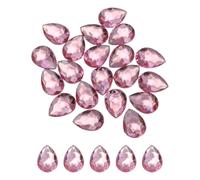 sourcing map 20PCS Flat Back Acrylic Teardrop Gems 20x30mm Artificial Rhinestones for DIY Crafts Bead Wedding Party Face Painting Jewelry Making Light Pink