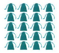 sourcing map 20pcs Flocked Cloth Drawstring Bag 2.8 x 3.5 Inch Jewelry Flocked Pouches Gift Bags for Wedding Party Favor Candy Jewelry Packaging Organizing Storage, Blue