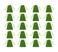 sourcing map 20pcs Flocked Cloth Drawstring Bag 3.1 x 3.9 Inch Jewelry Flocked Pouches Gift Bags for Wedding Party Favor Candy Jewelry Packaging Organizing Storage, Green