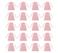 sourcing map 20pcs Flocked Cloth Drawstring Bag 3.1 x 3.9 Inch Jewelry Flocked Pouches Gift Bags for Wedding Party Favor Candy Jewelry Packaging Organizing Storage, Pink
