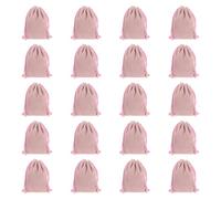 sourcing map 20pcs Flocked Cloth Drawstring Bag 3.9 x 4.7 Inch Jewelry Flocked Pouches Gift Bags for Wedding Party Favor Candy Jewelry Packaging Organizing Storage, Deep Pink