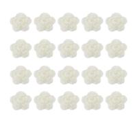 sourcing map 20Pcs Flower Sew on Patches, 50mm Handmade Crochet Flowers Floral Embroidered Appliques Embellishments for DIY Hair Hats Clothes Wedding Decor Craft, White