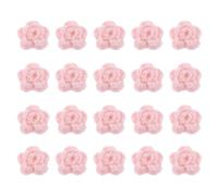 sourcing map 20Pcs Flower Sew on Patches, 50mm Handmade Crochet Flowers Floral Embroidered Appliques Embellishments for DIY Hair Hats Clothes Wedding Decor Craft, Pink