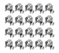 sourcing map 20pcs Fuel Injection Hose Clamp 10-12mm Adjustable 304 Stainless Steel Mini Gas Line Hose Clamp for Automotive Agriculture Plumbing Diesel Petrol Pipe