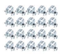 sourcing map 20pcs Fuel Injection Hose Clamp 10-12mm Adjustable Zinc Plated Steel Mini Gas Line Hose Clamp for Automotive Agriculture Plumbing Diesel Petrol Pipe