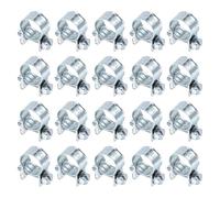 sourcing map 20pcs Fuel Injection Hose Clamp 12-14mm Adjustable Zinc Plated Steel Mini Gas Line Hose Clamp for Automotive Agriculture Plumbing Diesel Petrol Pipe