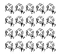 sourcing map 20pcs Fuel Injection Hose Clamp 13-15mm Adjustable 304 Stainless Steel Mini Gas Line Hose Clamp for Automotive Agriculture Plumbing Diesel Petrol Pipe