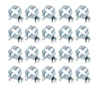 sourcing map 20pcs Fuel Injection Hose Clamp 13-15mm Adjustable Zinc Plated Steel Mini Gas Line Hose Clamp for Automotive Agriculture Plumbing Diesel Petrol Pipe