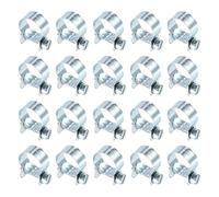 sourcing map 20pcs Fuel Injection Hose Clamp 15-17mm Adjustable Zinc Plated Steel Mini Gas Line Hose Clamp for Automotive Agriculture Plumbing Diesel Petrol Pipe