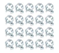 sourcing map 20pcs Fuel Injection Hose Clamp 16-18mm Adjustable Zinc Plated Steel Mini Gas Line Hose Clamp for Automotive Agriculture Plumbing Diesel Petrol Pipe
