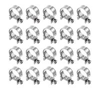 sourcing map 20pcs Fuel Injection Hose Clamp 17-19mm Adjustable 304 Stainless Steel Mini Gas Line Hose Clamp for Automotive Agriculture Plumbing Diesel Petrol Pipe