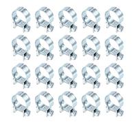 sourcing map 20pcs Fuel Injection Hose Clamp 17-19mm Adjustable Zinc Plated Steel Mini Gas Line Hose Clamp for Automotive Agriculture Plumbing Diesel Petrol Pipe