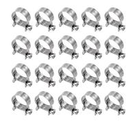 sourcing map 20pcs Fuel Injection Hose Clamp 18-20mm Adjustable 304 Stainless Steel Mini Gas Line Hose Clamp for Automotive Agriculture Plumbing Diesel Petrol Pipe
