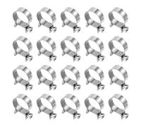 sourcing map 20pcs Fuel Injection Hose Clamp 20-22mm Adjustable 304 Stainless Steel Mini Gas Line Hose Clamp for Automotive Agriculture Plumbing Diesel Petrol Pipe