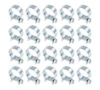 sourcing map 20pcs Fuel Injection Hose Clamp 20-22mm Adjustable Zinc Plated Steel Mini Gas Line Hose Clamp for Automotive Agriculture Plumbing Diesel Petrol Pipe
